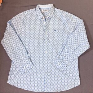 Tommy Bahama Sarasota Stretch Island Zone Long Sleeve Button Down Shirt Mens XL